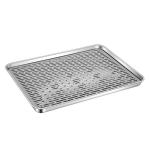 304 roostevabast terasest Hiina teetaldrik Ristk&uuml;likukujuline &otilde;hutusrest Grillimiseks &otilde;li &auml;ravoolualus Tassitoidu hoiupanus Tseremooniavahendid 26.5x20.5x2.5(CM) white