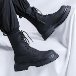 Meeste luksuslikud moestage &ouml;&ouml;klubi k&otilde;rged mootorrattasaapad naturaalsest nahast kingad kauboi platvormsaapad ilusad pikad r&uuml;&uuml;tlisaapad 38 must