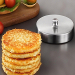 Burger Press Stainless Steel Hamburger Patty Maker Homemade Manual Easy to Clean
