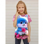 Uus t&uuml;drukute aiakasside 3D-printimine l&uuml;hikeste varrukatega T-s&auml;rk Trendikas uudsed T-s&auml;rgid Lastele Pidulik igap&auml;evane T-s&auml;rk T&uuml;drukute topid Riietus 100 cm