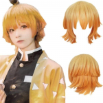 Agatsuma Zenitsu Cosplay Kost&uuml;&uuml;m Parukas Haori Tikandiga T-s&auml;rk Elastsed P&uuml;ksid V&ouml;&ouml; Roosa V&otilde;rk Cos Halloween J&otilde;ulukink one size must