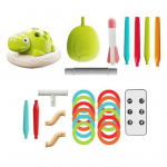 3 in 1 Musical Jump Toy Ring Toss Game Stomping Rocket Launcher for Kids Indoor Outdoor Sports Fitness Toy with Remote Control for Girls Boys Ages 4-8