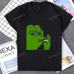 Harajuku stiilis naljakas multikas Pepe konna emotikoniga graafiline tr&uuml;kiga T-s&auml;rk l&uuml;hikeste varrukatega T-s&auml;rk lahtine t&auml;navamood hipster pehme unisex T-s&auml;rk 2XL