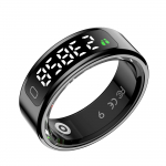 YurKem Smart Ring S&uuml;dame l&ouml;&ouml;gisageduse Vere Hapniku Verer&otilde;hu m&otilde;&otilde;tjad Mehed Naised Fitness Tracker Sport IP68 Veekindel Bluetooth Ring Size 10 (20mm) must