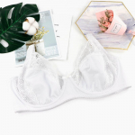 Naiste suures suuruses rinnahoidja lilleline pits &otilde;hukesed hingavad &uuml;hekihilised t&auml;ielikult katvad rinnahoidjad terasest tugipesuga French Romance Daily Wear E Cup 85E