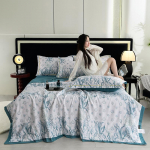 Summer ice silk summer cool quilt 4pcs Tencel air conditioning quilt double summer quilt washable machine washable summer thin quilt 150x200cm4pcs