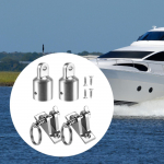 2 Pieces Deck Hinges and Eye End Caps Kit Fits for 1 inch Tube Stainless Steel 60x18mm Hinge