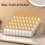 3-7 tasandiline l&auml;bipaistev esitlusstend k&uuml;&uuml;nelakkidele, kosmeetikale, lauv&auml;rvidele, meigile, huulepulkadele, parf&uuml;&uuml;midele, hoiuriiul 4 layers