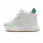 100% ehtsast nahast kingad naiste moesneakerid platvormkingad naiste madalad kingad k&otilde;rgust suurendavad 9 cm valged kingad D142 39 must