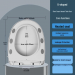 Nutikas U-t&uuml;&uuml;pi elektriliselt soojendatav tualettiste kiirk&uuml;ttega ja reguleeritava kolmetasandilise temperatuuriga