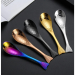 304 roostevaba terase lusikas lusikas loominguline kalakujuline multifilmilusikas magustoidulusikas riisilusikas kullatud segamislusikad M