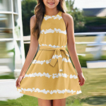 T&uuml;druku suvekleit Varrukateta rihmikuga kleit &Uuml;hev&auml;rviline ja mustriline Varrukateta kleit Vabaaja kleit 110 must