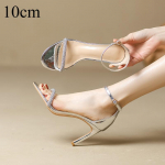 Strassidega avatud varbaga k&otilde;rge kontsaga sandaalid suvised naiste kingad 37