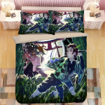 Demon Slayer Voodipesukomplektid Multikas Tekikate Voodipesu Poistele Lastele &Uuml;he- ja Kahekohaline Suurus Pehme Voodipesu Kodu Kaunistus Anime Tekk EU Twin(135x200cm) gray