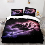 3D prinditud Natsu Fairy Tail, Animatsioon, Kahekohaline tuba, Kuningliku suurusega voodi, Udusulgedest tekikott, Padjap&uuml;&uuml;r, Poisid ja t&uuml;drukud, 140x200cm 3pcs