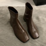 Seemisnahast pahkluusaapad naiste madalad nahast kingad naine 2025 trend elegantsed retro talvised Chelsead saapad lukuga vabaaja lumesaapad naised 38 gray