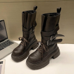 Mood Talv Naiste Biker Saapad Mood Pandlaga Daamide Elegantsed Platvormiga Madalad L&uuml;hikesed Saapad Vabaaja Naiste Ratsasaapad 37 must