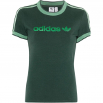 Adidas Originals Logo Kolm Triipu &Uuml;mmargune Kaelus Kirjaga L&uuml;hikeste Varrukatega T-s&auml;rk Naiste T-s&auml;rgid Heleroheline JJ1504 2XS
