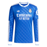 Adidas Originals Real Madrid 25/26 Hooaeg F&auml;nniversioon Kiiresti kuivav Kitsa l&otilde;ikega Pikkade varrukatega Jalgpallis&auml;rk Meeste pealisr&otilde;ivad JW4054 4XL