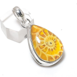 Ammonite Fossil Gemstone Handmade 925 Sterling Silver Jewelry Pendant 1.77 r9u94