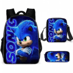 Sonic algklassilapse koolikott kolmeosaline komplekt anime multifilmikott &otilde;lakott pliiatsikott 36-NMAOV
