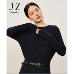 JUZUI ANNAKO Women's 100% Wool Round Neck Sweater XL