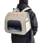 Lemmikloomatarbed Kasside v&auml;ljas&otilde;it lemmiklooma kokkupandav suure mahutavusega ruumikapsli seljakott &otilde;lal kaasaskantav k&auml;eshoitav hingav koolikott small beež