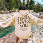 Jeesus armastab sind Suur graafiline kapuuts Naiste Hip Hop Vintage kapuutsiga dressipluusid Pullover Topid Naistele Trendikas esteetiline top 3XL