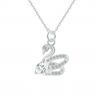 S999 Sterling H&otilde;bedast S&uuml;damekujuline Luige Ripatsiga Kaelakee - Elegantne Kaelal&uuml;li Kett Naiste Moodi Pure Silver h&otilde;be