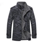 Talvemantel meeste jakid PU vabaaja krae paks soe sametist tuulejoped 2XL hall