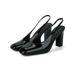 Mood 2025 Disainikingad Suvised Lakknahast Naiste Sandaalid Moodsad Ruutnina Kingad T&auml;navastiil K&otilde;rge Kontsaga Kingad Zapatos De Mujer 35 must