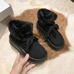 2024 Naiste Uus Mood &Uuml;hev&auml;rvilised Naiste Saapad Lumi Puuvillased Kingad Korea Stiil Libisemiskindlad Soojad Paeltega Lumesaapad Naistele 40 must