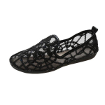 moodsad t&uuml;hjad pitsist lamedad kingad naistele suvised slip-on mokassiinid hingavad kingad naiste kingad vabaaja mood mustad tossud 36 must