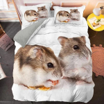 3D Hamster Armsad Loomad Mugav Tekikate Padjap&uuml;&uuml;r Voodipesu Komplekt Laste Magamistoa Kaunistus Kodutekstiil 70x133cm