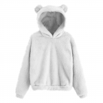 Naiste pikak&auml;iguline fliisist dressipluus Soe karukujuline kohev kapuutsiga pullover XL