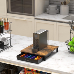 Puidust kohvipadjakute sahtel, &uuml;hildub 42 Nespresso Original Line kapsliga, rustikaalne pruun United States