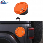 Orange Fuel Filler Door Gas Tank Cap Cover w/ Key Lock for 18+ Jeep Wrangler JL