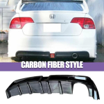 S&uuml;sinikkiust stiilis tagumise kaitseraua difuusor 20062011 Honda Civic Sedani jaoks LED-piduritulega Parandatud aerod&uuml;naamika ja stiilne S United States