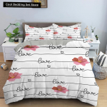 Armastav Paar Voodi Tekikate Komplekt S&otilde;brap&auml;eva Kingitus S&uuml;damekujuline Voodipesu Komplekt King Size Queen Double 2/3tk Pol&uuml;ester Tekikate EU Single(135*200cm)3pcs