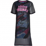 Adidas Originals Moeriietus &Uuml;mmarguse kaelusega Kirjatr&uuml;kiga Pikkade varrukatega Kleit Naiste kleidid Must BK1952 32