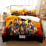 M&auml;ng Red Dead Redemption Tekikott Padjap&uuml;&uuml;r Voodipesukomplekt Poiss T&uuml;druk Magamistoa Kaunistus Laste Kingitus &Uuml;he- v&otilde;i Kahekohaline EU Single(135*200cm)3pcs