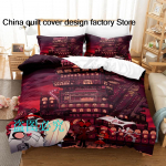 Hazbin Hotels Voodipesukomplekt &Uuml;heinimese Twin T&auml;is Queen King Suuruses Voodikomplekt T&auml;iskasvanu Laste Magamistoa Tekikoti Komplektid 3D Anime Voodilina Komplekt EU Single(135*200cm)3pcs