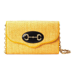 Gucci hobuserauakujuline vintage kuldne pandla ketiga kangast ja nahast &otilde;lakott Naiste &otilde;lakott Kollane 655667-2VAAX-7673 Basic Set (Bag+Dust Bag)