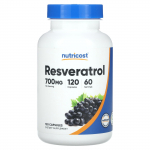 Nutricost, resveratrool, 700 mg, 120 kapslit (350 mg kapsli kohta)