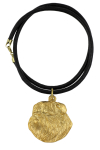 Griffon Bruxellois, Brussels Griffon I - necklace with a dog in a gift box, gold-plated pendant for a dog lover, striking jewelry by Art-Dog black