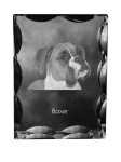 Boxer, German Boxer I - crystal with a picture of a dog, glass statuette with a picture, unique frame with a picture from Art-Dog brand
