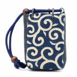 Maruzen T&otilde;mblukuga V&auml;ike Eseme Arabesk Valmistatud Sinises x 12 x 3 cm Kott, Tupe, Muster, Jaapan, Sinine, Umbes. 7.5