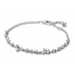 Pandora s&auml;rav ebaregulaarse veetilga ketiga s&otilde;rmus 925 h&otilde;bedast k&auml;ev&otilde;ru Naiste k&auml;ev&otilde;ru 592631C01 Box+Shopping Bag,18