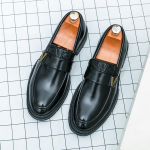 &Auml;rikasulikud Nahast Kingad Meestele Slip-on Mokassiinid Mustad Meeste Ametlikud Kingad Trendikas Formaalne Nahk Briti Stiil Brogue Kingad Ma 38 must