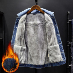 Plush Thicken Denim jakid Meeste Mood Talvine Vabaaja Solid Klassikalised lahtised Teksad Mantlid Meeste Br&auml;ndi Riided Meeste jakid 2XL tumesinine v&auml;rv